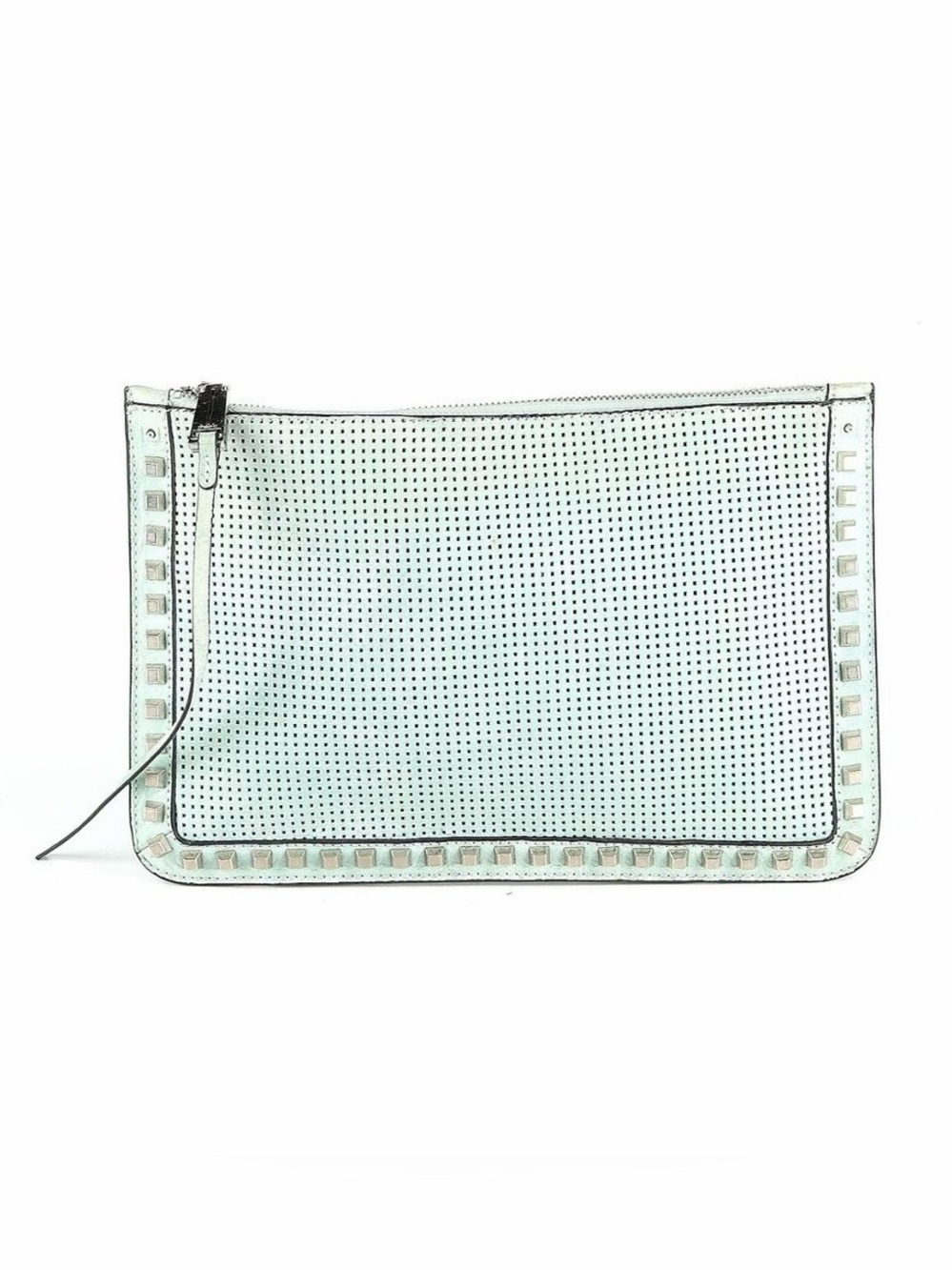 She + Lo Mint Green Studded Clutch Bag